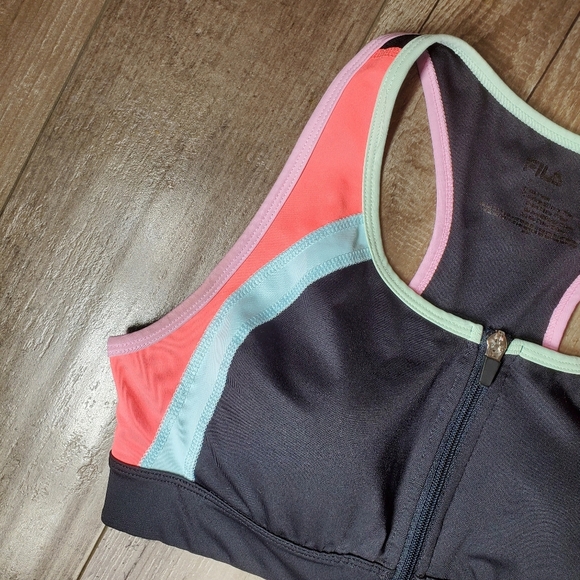 FILA SPORT Pieced Colorful Zip-Front Medium-Impact Sports Bra Size Small EUC - Picture 11 of 13